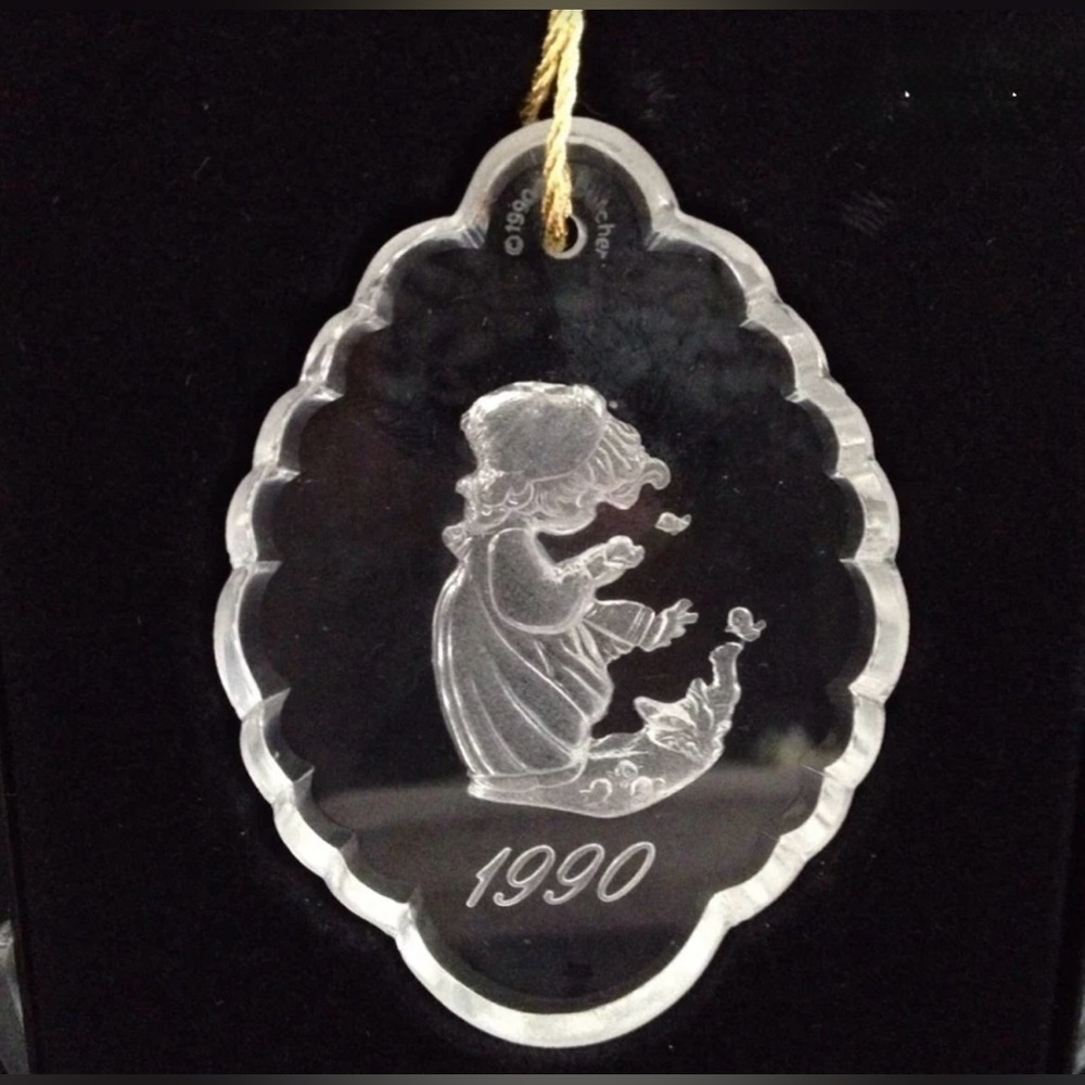Enesco Precious Moments Lead Crystal Dated 1990 Christmas Ornament Vintage636886